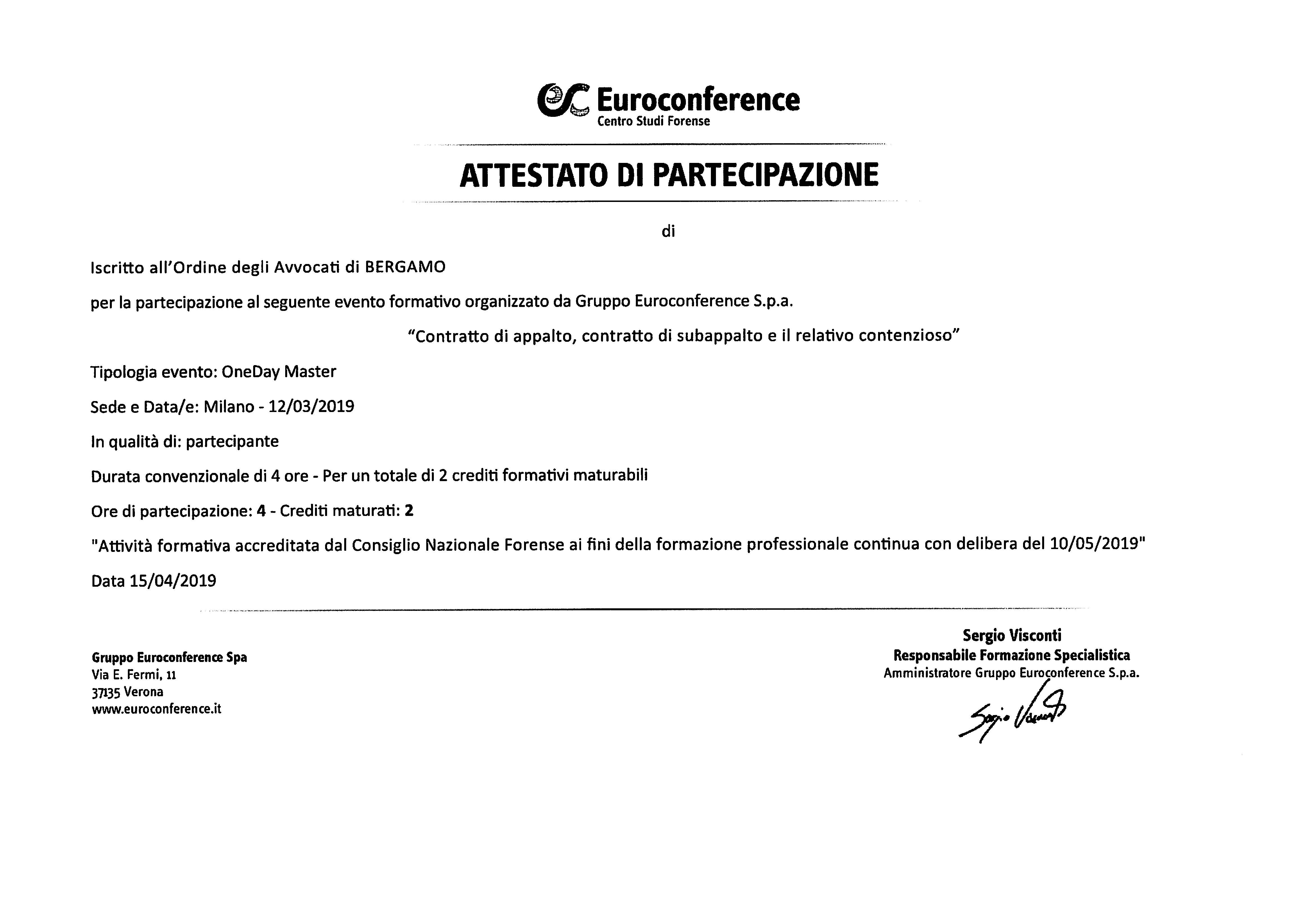 Contratto di appalto, contratto di subappalto e il relativo contenzioso